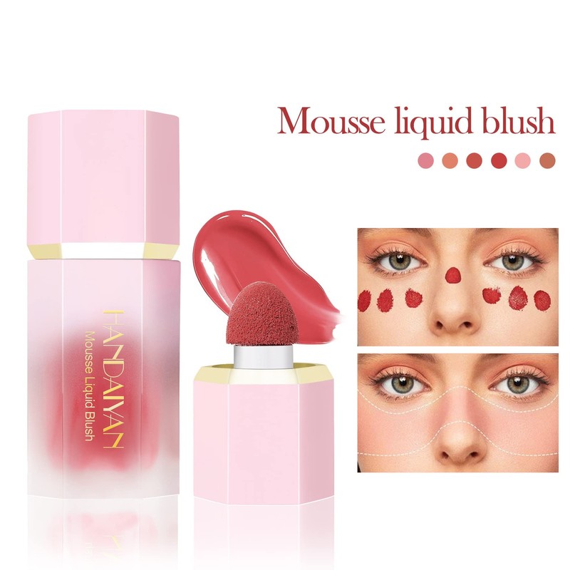 Liquid Cream Blush with Sponge Applicator Velvet Matte Blush for