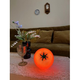 cozifycasa Cute Table Lamp for Bedroom Kitchen Living Room Small Cute Night Light Fruit Bedside Side Table Lamp Kawaii Cute Room Decor Vintage Funky Home Decor for Girls Room (Tomato)