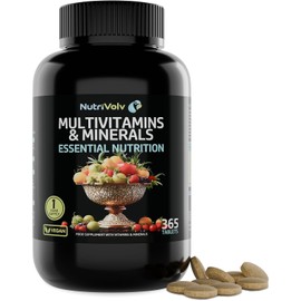 NutriVolv Multivitamins & Minerals | 365 Vegan Tablets | 1-Year Supply | Daily A–Z Multivitamin for Men & Women | Made in UK