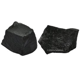 2 Pieces Black Agate Raw Crystals and Healing Stones, Natural Rocks for Tumbling and DIY Raw Stones and Crystals