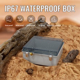 Joinfworld Outdoor Waterproof Electrical Box 13x13x5 Nema Box Weatherproof Plastic Electrical Box Outdoor WiFi Enclosure for Electrical Connection WiFi Router