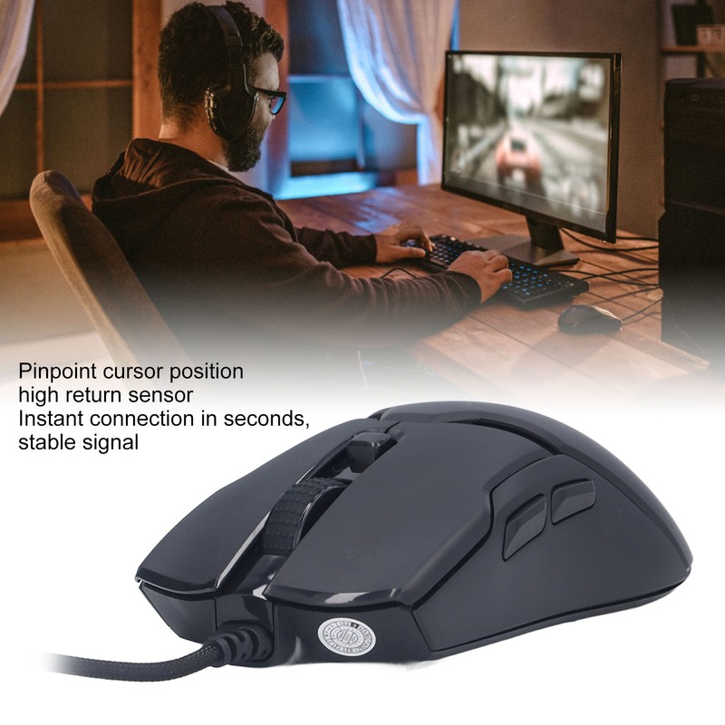 RGB Gaming Mouse 7200DPI USB Mouse Wired 6 Keys ABS