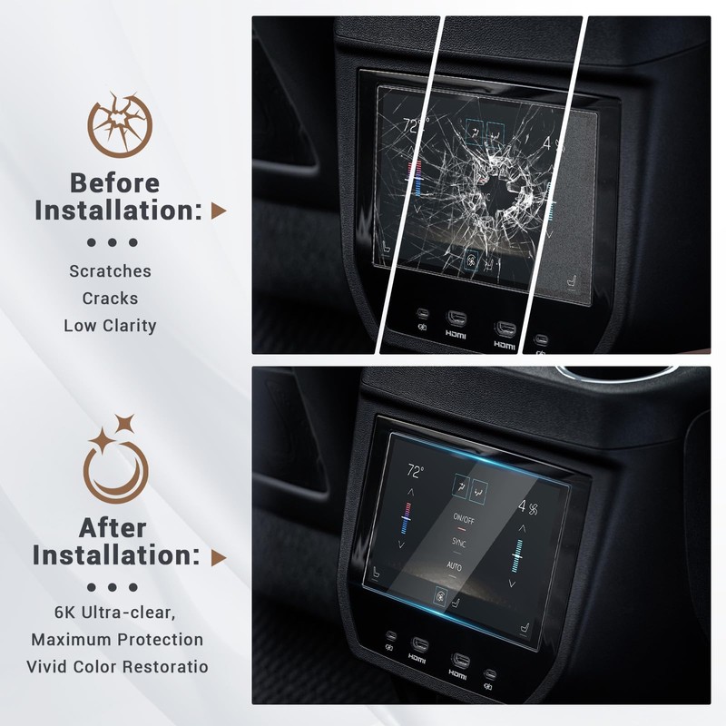2026 GMC Yukon Rear AC Control Screen Protector Tempered Glass