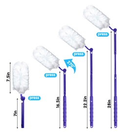 30PCS Fluffy Dusters Refills Compatible with FLASH Dusters, Microfiber Fluffy Dusters Refills with Extender Handle and 270 Degree Short Handle,Disposable Electrostatic Duster for Home and Car Cleaning