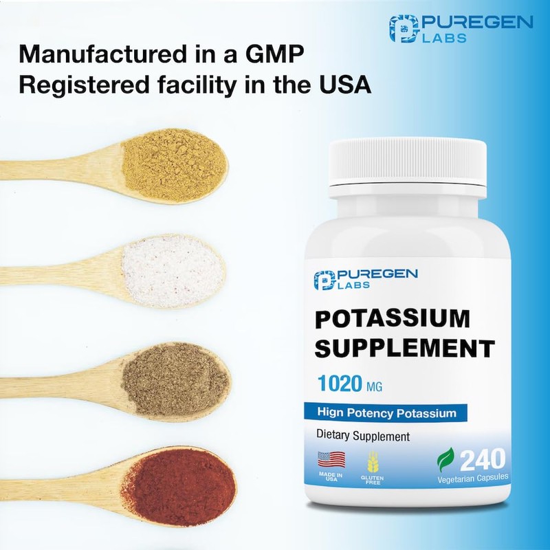 Puregen Labs Potassium Bicarbonate Supplement 1020 mg | Non-GMO |