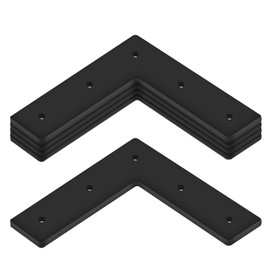 Andorm 4 Pack 6" L Mending Plate Heavy Duty 6 x 1-5/8 inch Black Steel Flat Corner Brace Bracket with Holes, Thickness 5mm