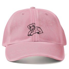 Purple Print House Embroidered Schnauzer Silhouette Dog Walking Hat Retro Cap Vintage Dad Gift for Him Unisex, One Size, Soft Pink