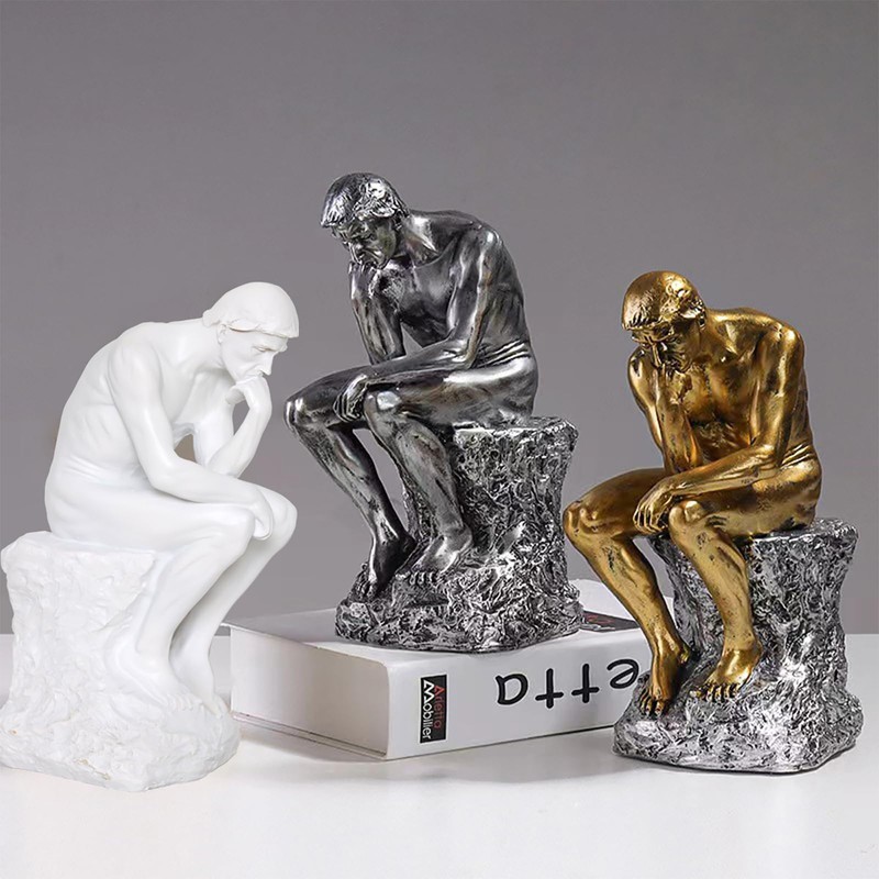 SAINWORDS The Thinker Statue Figurine Thinking Man Resin Decor Sculpture