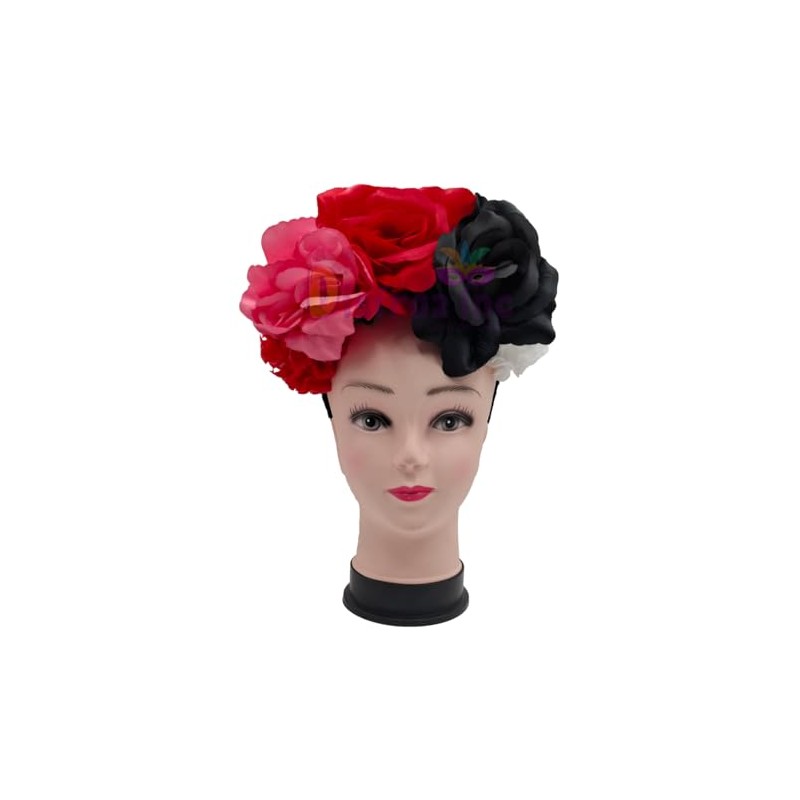 Diadema Patria Frida Flores Artificiales, Accesorio para el Cabello, Decoración