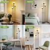 Crystal Standing Floor Lamp with Shelves for Living Room 67"