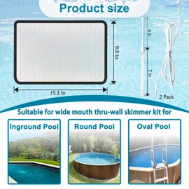 TDMCKRSHWAY Skimmer Guard for Inground Pool to Keep Objects Out of Skimmer with Ultra Fine Mesh, Inground Pool Skimmer Cover Plate Leaf Guard, Easy to Install (L)