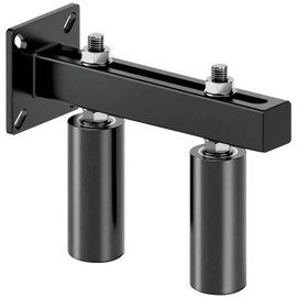 LAJIAOZ 6" Slide Gate Guide Roller with Black Steel Bracket | Adjustable UHMW Nylon Rollers Range 5.5" | Heavy Duty Sliding Gate Hardware for Driveway, Fence, Barn Door, Garage, Outdoor Gates