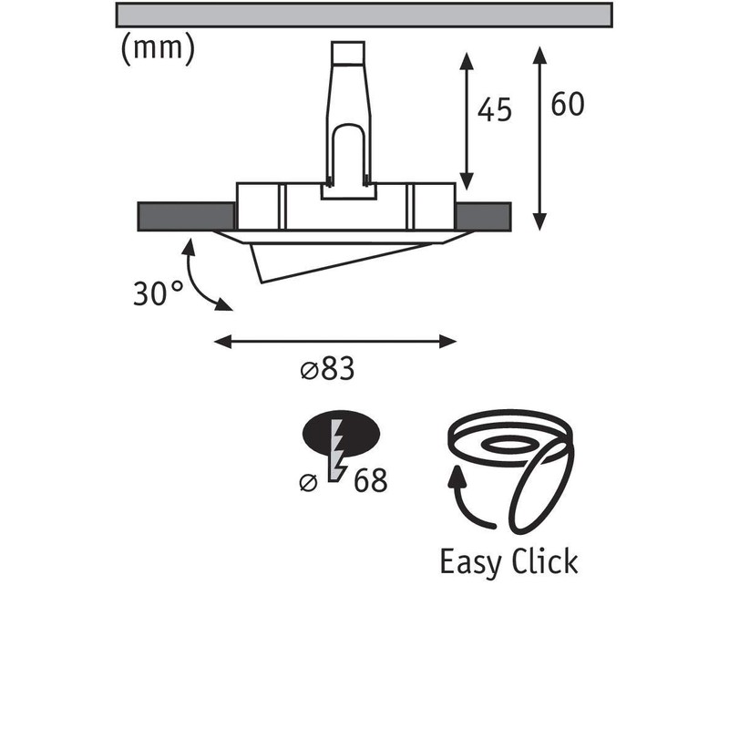 Paulmann 17953 Premium Recessed Light swiveling max 50W 12V GU5,3