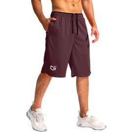 G Gradual Men's Basketball Shorts, Wine, Medium
