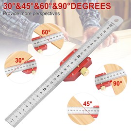 CEOTIS Marking Gauge Combination Square, 300 mm Carpenter's Square for Woodworking and Crafts