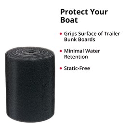 SeaSense: Boat Trailer Bunk Carpet - Cut for Custom Fit - WeatherProof Marine Carpet Material, Durable & Static Free - Charcoal, 8” - 12’