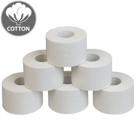 ALPIDEX 6 Rollen Sport Tape Set 3,8 cm x 10 m Tapeverband Weiß Reißbares Gelenk Tape Unelastisches Sporttape Hautfreundlich Handball Fußball Volleyball
