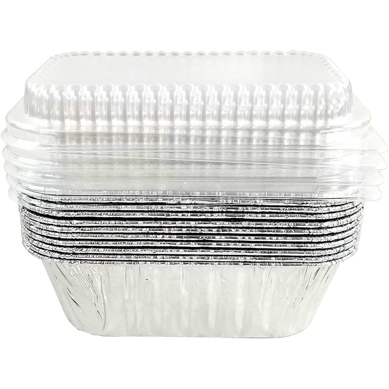 Handi-Foil 1 lb. Aluminum Foil Mini-Loaf/Bread Baking Pan w/Clear Low