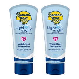 Banana Boat Light As Air Sunscreen Lotion SPF 50 Twin Pack | Lightweight & Non-Greasy Lotion Sunscreen SPF 50, Sunblock, Oxybenzone-Free, 6oz each