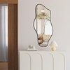 Jesmaikor Large Irregular Wall Mirror, 47.2"x21", Black Asymmetrical Modern Oblong