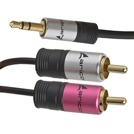 aricona 3.5mm Jack to 2 x RCA Jack Stereo Audio Cable 2m Premium Y Cable