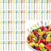 Wowagoga 3.35 Inch Plastic Sword Picks Food Toothpicks Fruit Fork