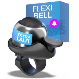 BÜCHEL Bicycle Bell Flexible in Silver - 360° Rotating Bicycle Bell with Up to 100 dB Waterproof and Rustproof Bell Bicycle Suitable for All Handlebar Types and as a Bicycle Bell Children