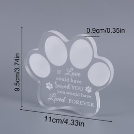 Tinoaly Pet Memorial Ornament Crystal 11 x 9.5 cm Pet Memorial Ornament Gifts for Losing a Dog or Cat Keepsake for Dogs and Cats Sympathy Gift (Claw)