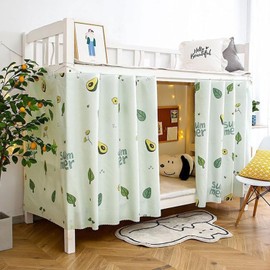 ITODA Students Bunk Bed Curtain Bottom Canopy Bed Curtains Dustproof Blackout Drapery Mosquito Protection Nets Bedding Tent Dormitory Shading Cloth for Single Bed (2 Pcs) (Green)