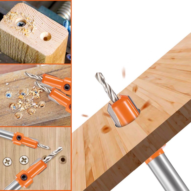 HPMAISON 17Pcs Countersink Drill Bit, Includes 5 Quick Change 8mm