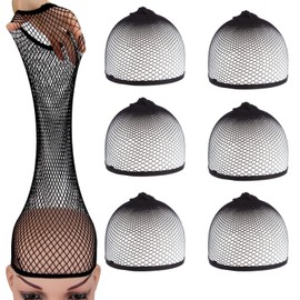 Lopsity 6PCS Wig Cap,Hair Net for Wig,Elastic Mesh Net Wig Caps,Wig Cap for Long Thick Hair,Fishnet Wig Cap Liner Weaving Caps for Women, Men (6xbalck)