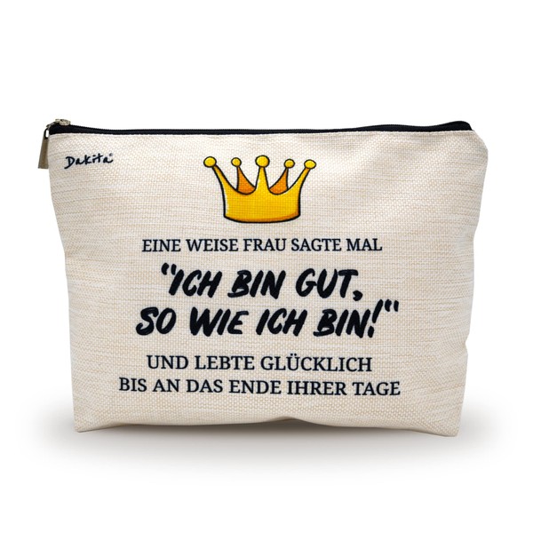 Cosmetic Bag Farewell Gift - 22 x 17 x 5 cm Large | Funny Toiletry Bag Gift for Work Colleague Farewell | Farewell Gift for Colleagues and Friends, Ich Bin Gut So