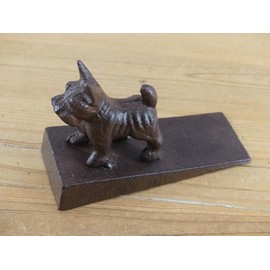 Cast Iron Antique Style Durable Vintage Dog Door Stop Jam Scottish Terrier Stopper Wedge Rustic