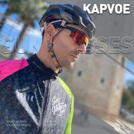 KAPVOE Gafas de Ciclismo Polarizadas Deportivas Bicicleta Montaña MTB Gafas de Sol Triatlón Running Golf Conducir Futbol Hombre Muje