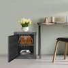 Industrial Metal Side Table with Storage Cabinet, Floor Standing Iron
