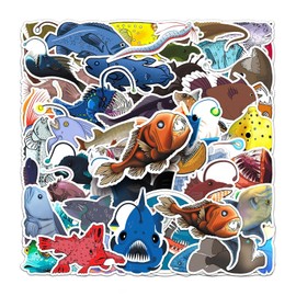 50 Pcs Fish Vinyl Stickers,Realistic Ocean Sea Animal Graffiti Stickers,Vinyl Waterproof Sticker for Kids Teens Girls,for Phone Laptop Bottles Skateboard Computer Phone Luggage Guitar Gifts Sticker
