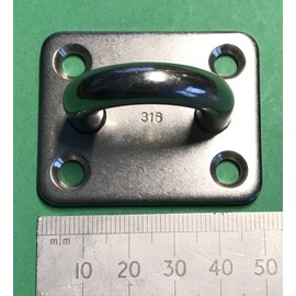 US Stainless Stainless Steel 316 Square Pad Eye 5/16" 8mm (50mm x 40mm) Marine Grade