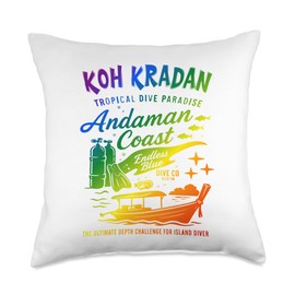 Koh Kradan Dive Adventure Andaman Coast Throw Pillow