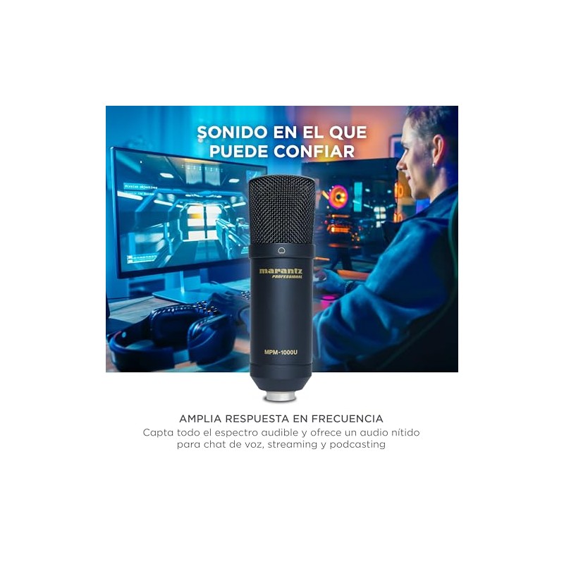 Marantz Professional MPM1000U - Micrófono Condensador USB para PC, Micrófono