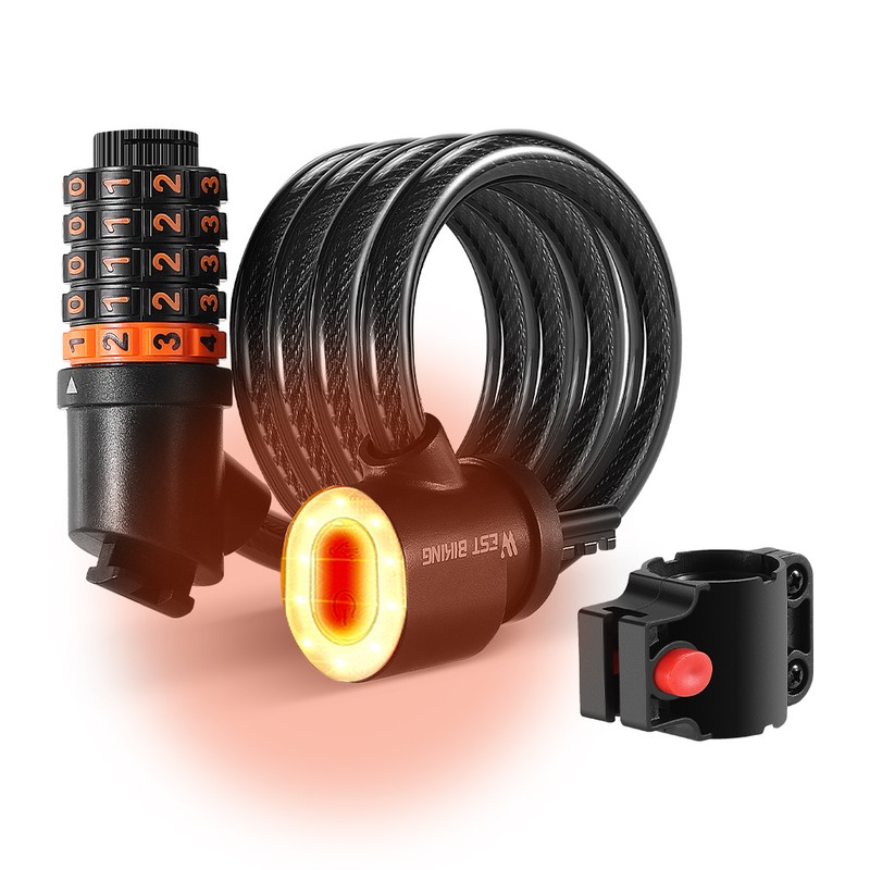 Bicycle Safety Lock Bike Motorcycle AntiTheft Elasticity Locks 5 Digits