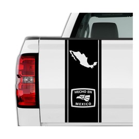Mexico Decals Stickers for Tailgate Hecho en Mexico Vinilo para Troca Mexican Heritage Vinyl Sticker Decal Calcomania para Carros Black 25" x 11" (Mexico)