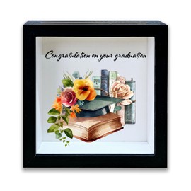 Shadow Box with Slots, Congrats Grad Boxes Frame 8x8 Inches Decorations for Home Graduation Party, Keep Sake Box for Memories, Graduation Gifts for Graduates, Shadow Boxes Display Cases -16