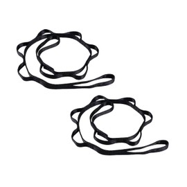 2pcs safety daisy chain, multi-ring adjustable nylon strap rope yoga pilates stretch band (Black, Length：1.8m)