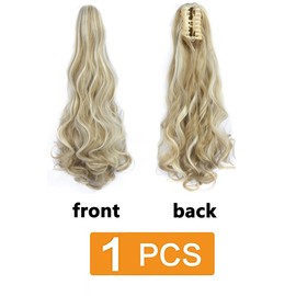 prinfantasy Hair Toppers for Women Elegance Hair Extensions Ponytail Hairpiece Clips for Hair Extensions with Clip Voluminous Wavy Hairpiece Blonde Hairpieces MW027