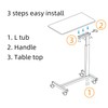 Skuehod Heavy Duty Height Adjustable Overbed Bedside Table Movable with