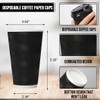 BYSNOW 16oz Coffee Cups with Lids, 100 Pack Insulated Ripple