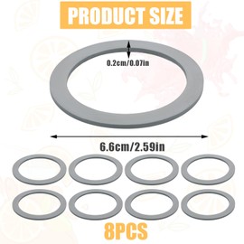 8pcs Blender Gasket for Oster, Rubber Gray O-Ring Blender Gasket Replacement O Ring Replacement Good Sealing Compatible with Oster Osterizer Parts Accessories