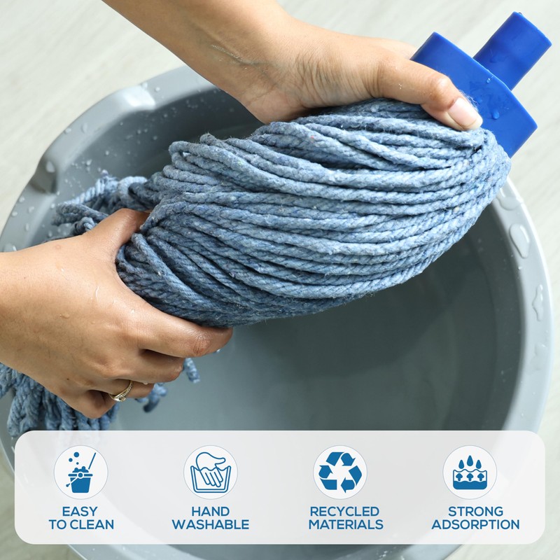 Kleen Handler Wet Mop Replacement Head – Heavy Duty Cotton
