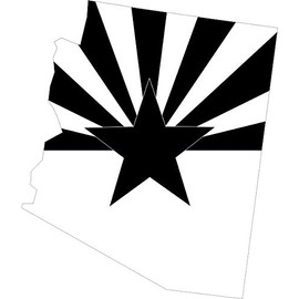StickerTalk Black and White Die Cut Arizona Flag Vinyl Sticker, 3 inches by 4 inches