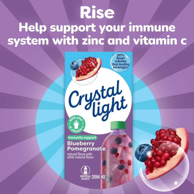 Crystal Light Pure Immunity Blueberry Pomegranate Drink Mix, 10 ct